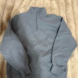 TNA Gril blue half Zip-Up Sweater